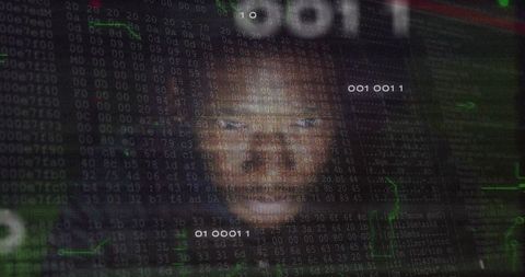 digital interface with human face and cybersecurity data overlay - Download Free Stock Images Pikwizard.com