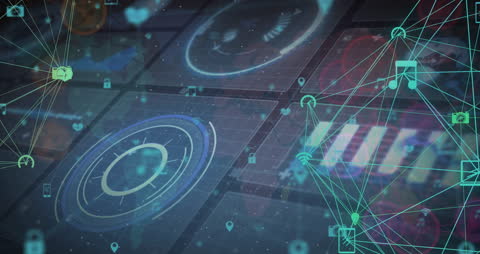 Network of Global Connections and Digital Interface Concept