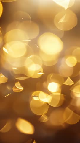 Vertical Golden Bokeh Pulsing Background with Shimmering Focus Shifts