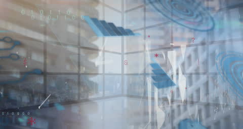 Digital Data Processing Abstract Cityscape Background