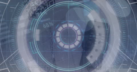 Futuristic Digital Interface with Target Reticle Overlay