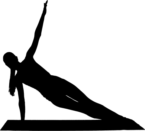 Silhouette of woman doing yoga exercise on transparent background