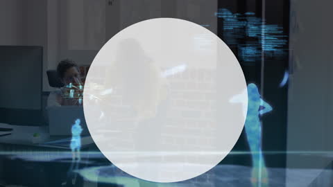 Futuristic Technology Interface with Data and Holograms