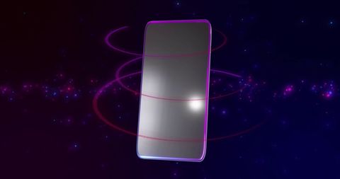 neon-lit smartphone floating in futuristic digital space - Download Free Stock Images Pikwizard.com