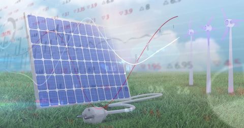 Renewable Energy Growth with Solar Panels and Wind Turbines - Download Free Stock Images Pikwizard.com
