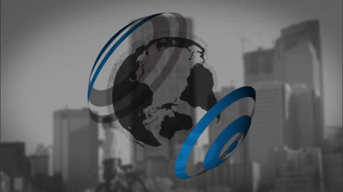 Businessman With Bicycle Using Smartphone in Urban Environment