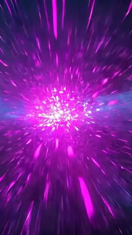 Pulsing Pink Core Firing Cyan Rays Through Neon Warp Tunnel Vertical Video