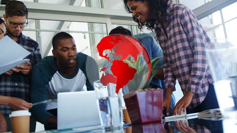 Diverse Team Collaborating on Global Business Strategy