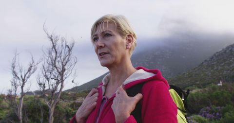 Senior Woman Hiking in Picturesque Landscape - Download Free Stock Images Pikwizard.com