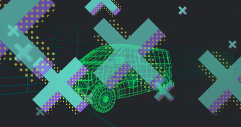 3D Van Model in Abstract Tunnel with Crossing Shapes