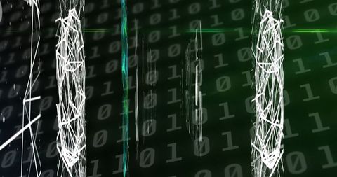 Abstract digital network with binary coding patterns