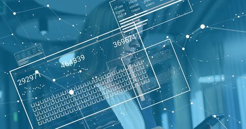 Financial Data Processing with Businesswoman in Office Background - Download Free Stock Images Pikwizard.com