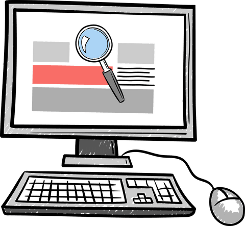 digital computer with magnifier on transparent background - Download Free Stock Videos Pikwizard.com