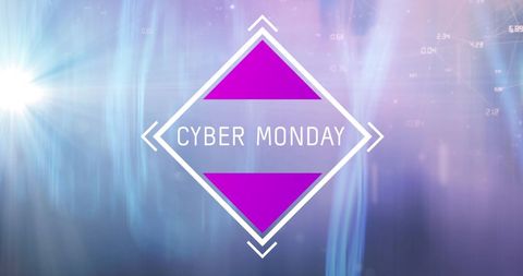 Cyber Monday Retro Neon Frame with Light Trails Background