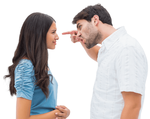 transparent couple arguing with angry man and upset woman - Download Free Stock Videos Pikwizard.com