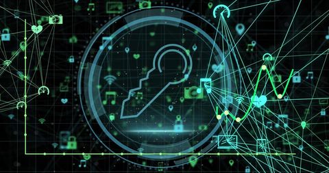 Digital Cybersecurity Networks and Data Visualization - Download Free Stock Images Pikwizard.com