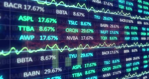 Dynamic stock market display with financial data trends