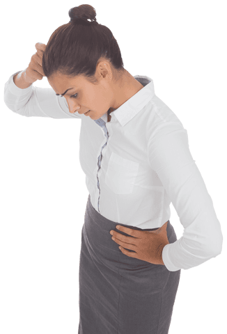 Thoughtful Businesswoman Looking Down Transparent Background