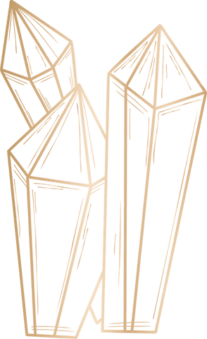 Geometric gold line crystal sketch on transparent background