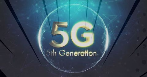 5G Communication Concept with Futuristic Digital Elements