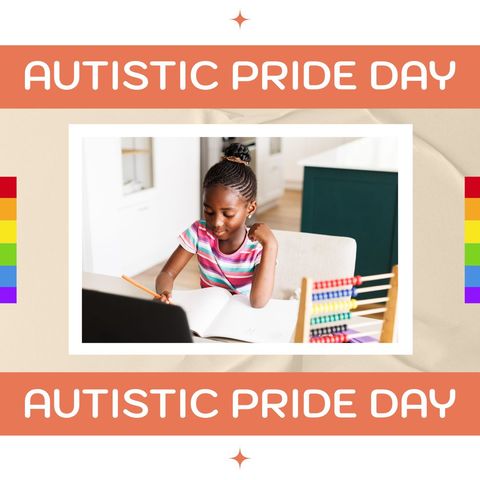 african american girl writing for autistic pride day awareness - Download Free Stock Templates Pikwizard.com