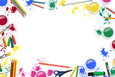 colorful art supplies creative frame transparent background - Download Free Stock Videos Pikwizard.com