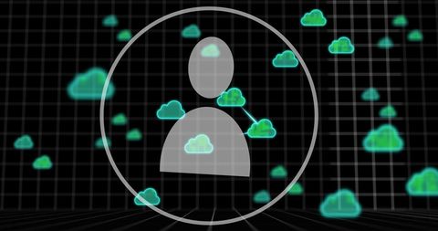 Abstract Cloud Computing with Data Icon - Download Free Stock Images Pikwizard.com