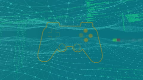 Abstract Gameplay Concept with Data Processing Overlay