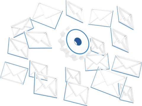 transparent gear with multiple email icons symbolizing communication - Download Free Stock Videos Pikwizard.com