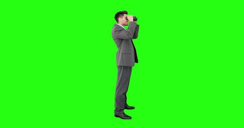 Businessman Holding Binoculars on Green Screen Background - Download Free Stock Images Pikwizard.com