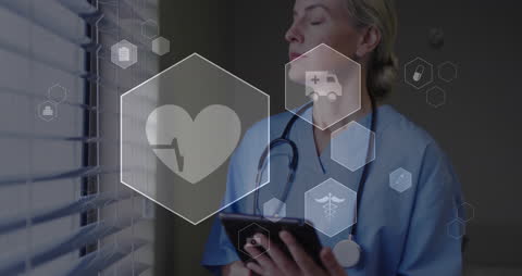 Female Doctor Using Digital Healthcare Interface