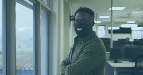 Business Professional Masks in Contemporary Workspace