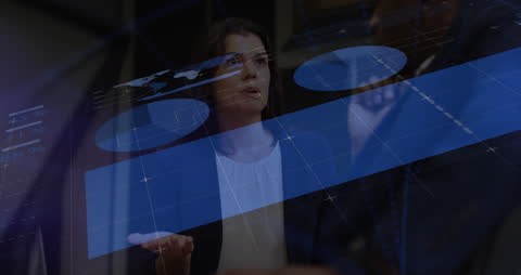 Data Processing Animation with Business Discussion Background