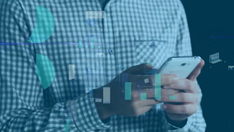 Businessman Analyzing Financial Data on Smartphone Technology