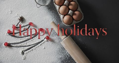 Festive holiday greeting with christmas baking elements