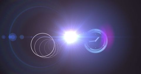 Conceptual Time and Technology with Glowing Lights