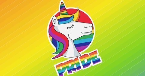 Colorful Rainbow Unicorn Pride Concept Illustration