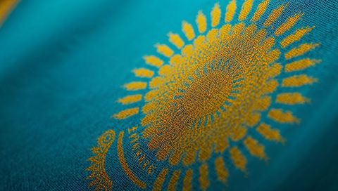 Turquoise woven fabric featuring metallic gold sun embroidery macro detail shimmer