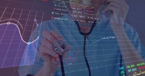 Healthcare professional analyzing statistical data