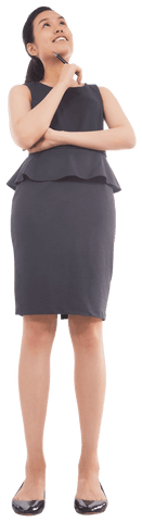 Smiling Asian Businesswoman in Professional Outfit, Transparent Background