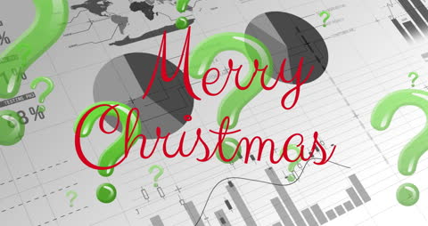 Merry Christmas Greeting Amidst Data Graphics