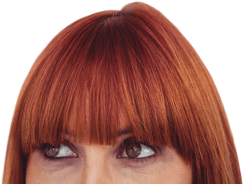 red hair with fringe and expressive eyes on transparent background - Download Free Stock Videos Pikwizard.com