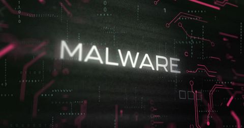 Malware Word on Digital Interface Overlaying Data - Download Free Stock Images Pikwizard.com