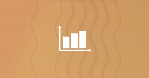 Growth Chart Icon on Wave-like Abstract Background