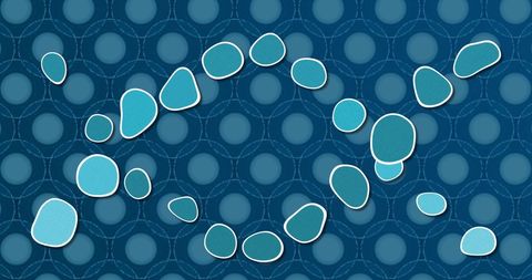 Abstract DNA Concept on Blue Cellular Background