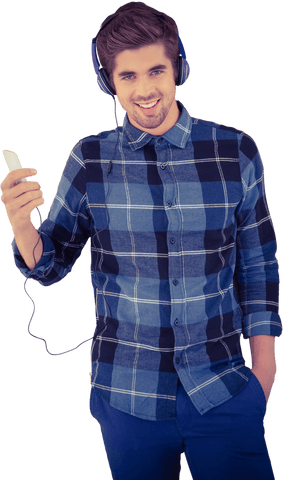 Transparent Hipster with Headphones and Phone in Hand - Download Free Stock Videos Pikwizard.com