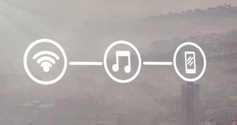 Digital Connectivity Symbols over Urban Landscape - Download Free Stock Images Pikwizard.com