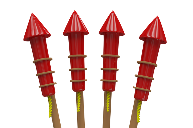 Four Transparent Red Firework Rockets Isolated on White Background - Download Free Stock Videos Pikwizard.com