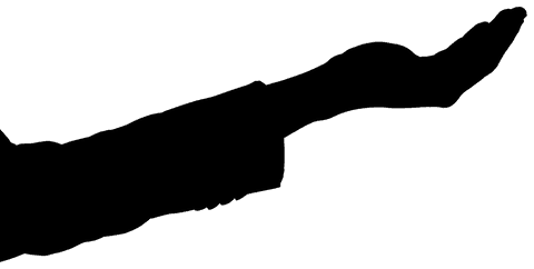 Businessman's outstretched hand transparent png silhouette