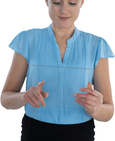 Businesswoman Engaging with Transparent Glass Interface - Download Free Stock Videos Pikwizard.com